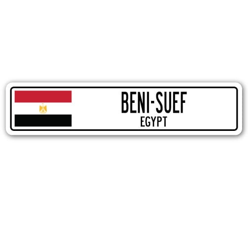 BENI-SUEF EGYPT Street Sign Egyptian flag city country road wall gift