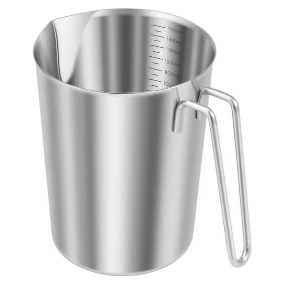 48oz Stainless Steel Measuring Cup with Scale Milk Frothing Cup with Pour Spout and Handle for Kitchen Bar Cafe