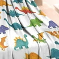 thumbnail image 3 of White Dinosaurs Colorful Species Pattern Blanket,Comfortable Soft Lamb Wool Throw Blanket,All Season,Warm Lightweight Blankets for Sofa Bed Couch Living Room Chair,30"x40", 3 of 4