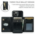 thumbnail image 2 of Allytech Glitter PU Leather Case for iPhone 15, Detachable Magnetic 2 in 1 Wallet Kickstand Case with Zipper Pocket & Card Holder, Shockproof Anti-Scratch Protective Case - Black, 2 of 11