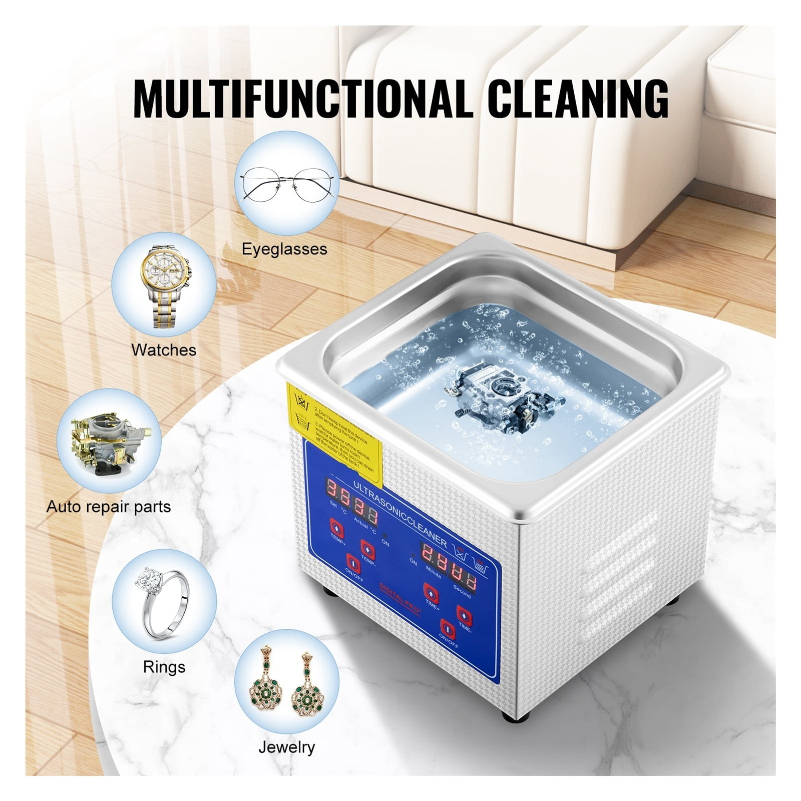 1.3L Ultra Cleaner Machine Stainless Steel Ultra Cleaning Machine Jewelry Cleaning