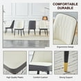 thumbnail image 4 of SUMDEAL Uptown 7 Piece Adult Modern Faux Marble Dining Table with Chair White/Gray, 4 of 9