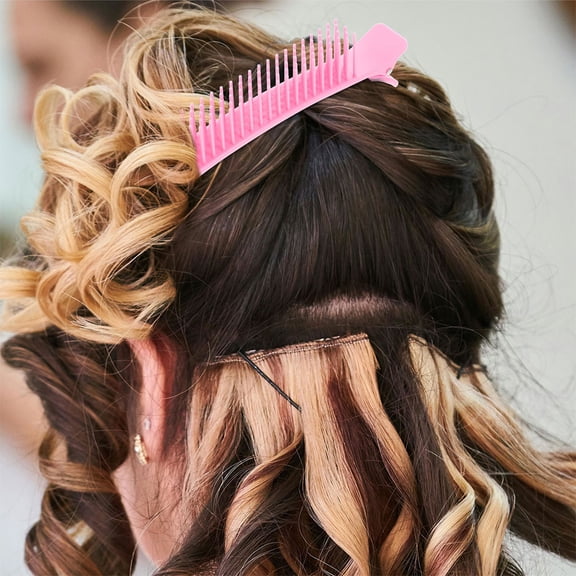 Soimiss 2pcs Plastic Hair Clips For Hair Styling Professional Users Salon Use Pink