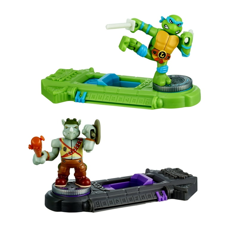 Akedo TMNT Mini Battling Warriors: Leonardo vs Rocksteady Toy