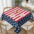 thumbnail image 4 of 4th of July Square Tablecloth 52×52 Inch Patriotic Table Cloth Red White and Blue Small Square Tablecloths Indoor Outdoor Washable Wrinkle Free Stain Resistant Waterproof Fabric Table Cover, 4 of 6