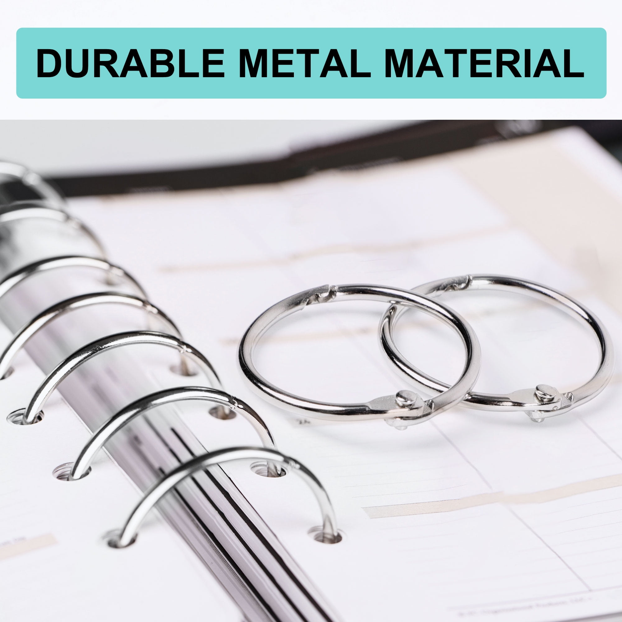 Unique Bargains  10 Pcs Loose Leaf Binder Rings Metal Binder Rings