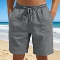 thumbnail image 2 of FINALGANG Mens Solid Color Elastic Waist Drawstring Shorts With Large Patch Pockets Relaxed Fit Quick Dry Lightweight For Fathers Day Gift Summer Daily Casual Wear Leisure Bottoms, 2 of 5