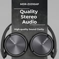 thumbnail image 2 of Sony MDR-ZX310AP ZX Series Stereo Headset (Black) Bundle with Headphone Case (2 Items), 2 of 7