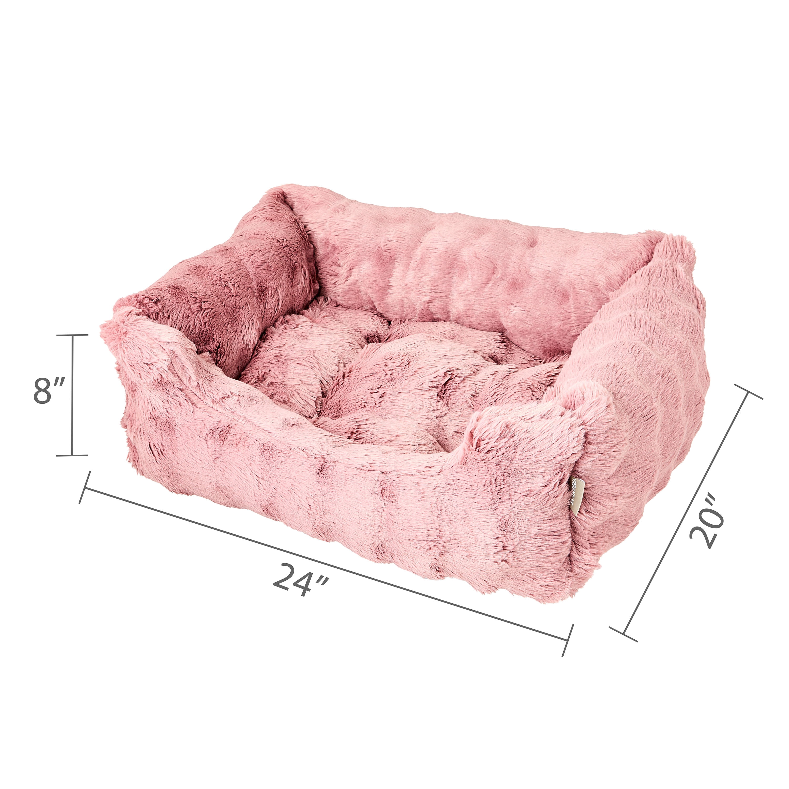 Vibrant Life Medium Bubble Faux Fur Orthopedic Cuddler Pet Bed, Pink, 24" x 20"