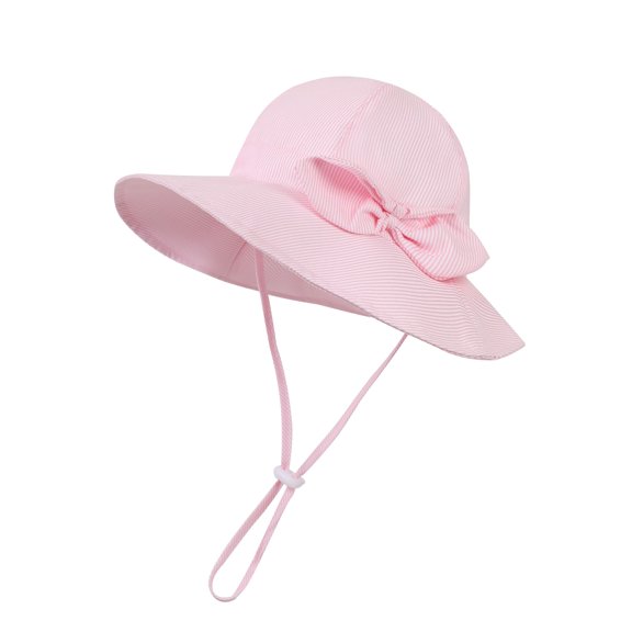 Minzimin Kids Girl Sun Hat Toddler Summer Bucket Hats UPF 50 Hat for Infant Girl Beach Hat with Wide Brim 0-6T