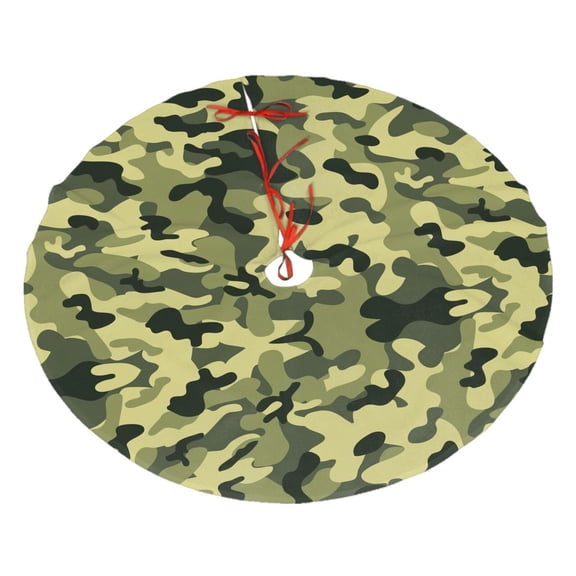 Christmas Tree Skirt Army Camouflage Pattern Xmas Tree Skirt Mat for Christmas Decorations Party Holiday 48"