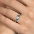 thumbnail image 4 of Gem Stone King 1.54 Ct Oval Peach Morganite Blue Diamond 925 Sterling Silver Ring, 4 of 6