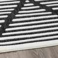 thumbnail image 2 of Hauteloom Anah Moroccan Geometric Area Rug - Outdoor Safe - Striped Diamond Performance Carpet for Porch, Patio, Living Room - High Traffic Rug - Black and White - 7'10" x 10' (8x10 Area Rug), 2 of 19