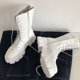 thumbnail image 3 of Botas de media caña con cordones para Mujer, Botines Chelsea con cremallera, tacón de plataforma, Otoño e Invierno, 3 of 4
