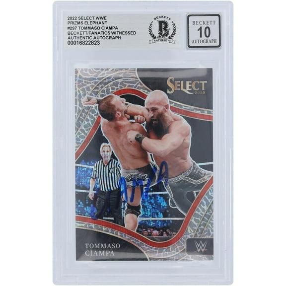Tommaso Ciampa WWE Autographed 2022 Panini Select Elephant Prizm #297 Beckett Fanatics Witnessed Authenticated 10 Card - Fanatics Authentic Certified