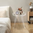 thumbnail image 6 of Clear Acrylic Side Table Round Ende Table Drink Table for Small Space 15.7"x18”, 6 of 16