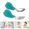 thumbnail image 3 of Miangastore Baby Tableware Green Stainless Steel 2Pcs 3.7X1.1In, 3 of 8