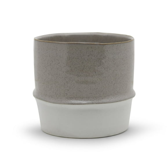 WGV Large Two Tone Ceramic Cylinder Vase - 7" Wide x 6" Height, Good quality, Heavy Weighted Base - 1 Pc