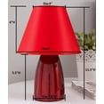 thumbnail image 3 of Zed Table Lamp, Red Metal Body & Fabric Empire Shade, Contemporary, 3 of 3