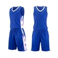 thumbnail image 2 of Trikvn Kids Boys Athletic Basketball Uniform Set 2-Piece Quick Dry Sportswear Sleeveless V-Neck Jersey Shirt and Drawstring Shorts Breathable Workout Suit for Team Sports, 2 of 5