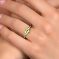 thumbnail image 4 of Gem Stone King 18K Yellow Gold Plated Silver Canary Mystic Topaz and Swiss Blue Topaz Engagement Ring for Women | 1.20 Cttw | Oval 7X5MM | Gemstone November Birthstone | Size 9, 4 of 6
