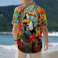 thumbnail image 5 of Ankishi Mens Hawaiian Shirts Short Sleeve Parrot Print Short Sleeve Button Down Shirts Summer Casual Tops for Dating Travel, 5 of 8