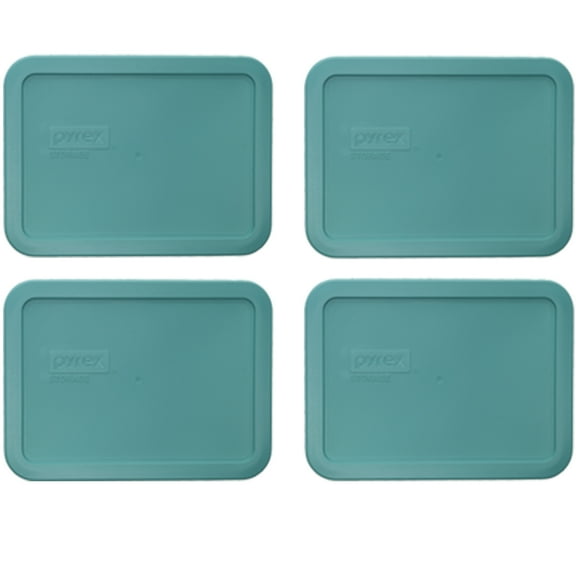 Pyrex 7210-PC Jade Dust Green Plastic Food Storage Replacement Lid (4-Pack)