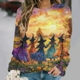 thumbnail image 2 of DOSUKRAI Halloween Sweatshirts for Women Graphic Sweatshirts Long Sleeve Crew Neck Pullover Fall Lightweight Sweater Tops 2025 Multicolor,L, 2 of 6