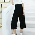 thumbnail image 3 of Capri Pants for Women 2025 High Waisted Wide Straight Leg Lightweight Drape Loose Casual Capris Womens Cropped Pants, 3 of 7