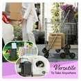 thumbnail image 5 of Stairs Climbing Shopping Cart w/Waterproof Basket Liner & 360° Swivel Wheels | Foldable Collapsible & Lightweight | Perfect for Groceries Laundry Utility Cart - Silver, 5 of 6