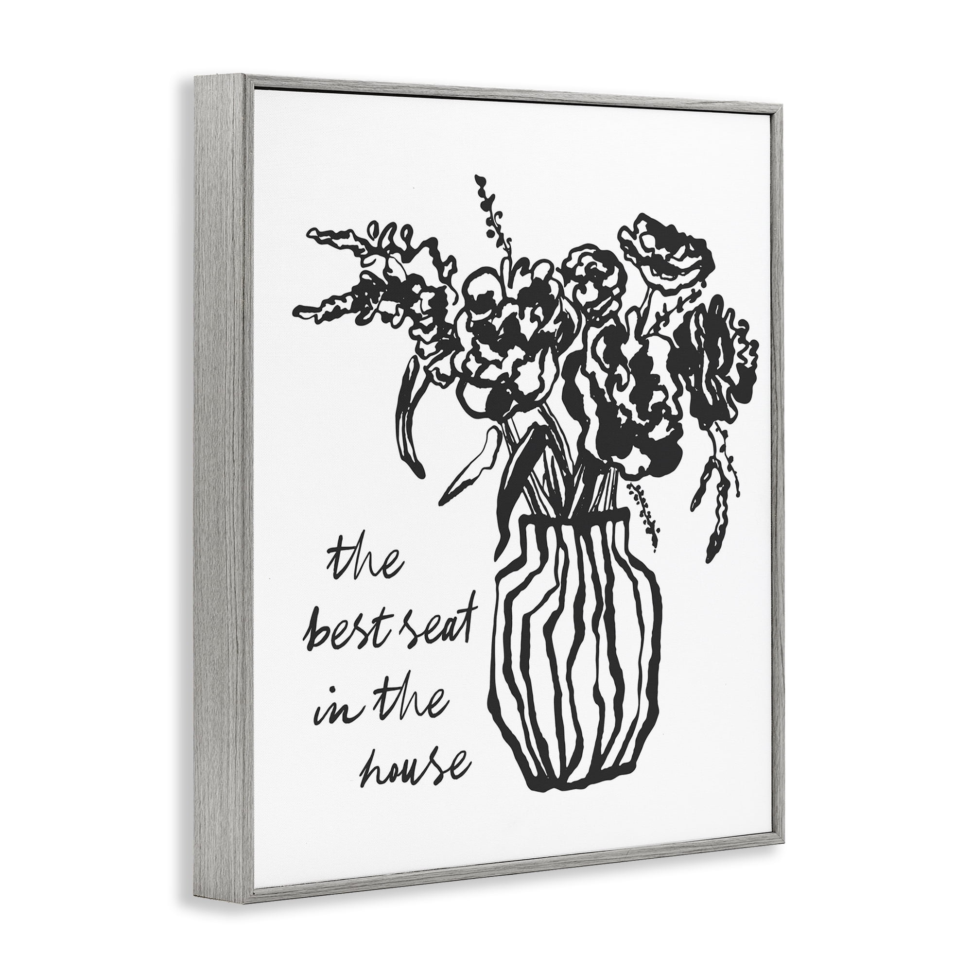 Stupell Industries Best Seat in House Bathroom Gray Framed Giclee Art, design by Lettered and Lined