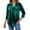 P-Green, variant on Women Solid Color V Neck 3/4 Sleeve Top