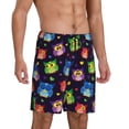 thumbnail image 2 of Balery Owls And Hearts Pantalones cortos de pijama de punto de algodón para hombre con cinturilla y bolsillos-Medium, 2 of 6