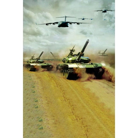 Image of ABPHOTO Polyester War Battlefield Tank Helicopter Smoke Road Peace Mural Photo Backgrounds 5x7ft Studio Photography Backdrops
