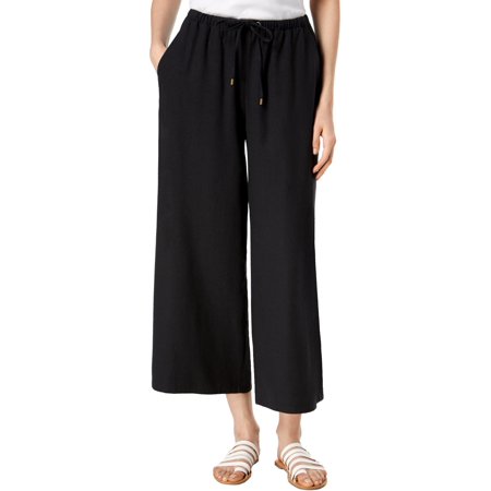 - Eileen Fisher Womens Petites Silk Noil Wide Leg Cropped Pants