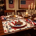 thumbnail image 6 of YiJuHui Independence Day Placemat, Patriotic American Flag Polyester Table Mat, Heat Resistant, Easy Clean, Non Slip Dining Mat for Picnic, Kitchen, Party Table Decoration, 6 of 6
