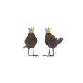 thumbnail image 1 of S/2 Oiseaux en Résine avec Couronnes Dorées, 1 of 1