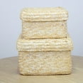 thumbnail image 3 of Woven Straw Storage Baskets With Lid Rattan Snack Container Multipurpose Bins Laundry Toys Organizer Household( 14*13CM), 3 of 4
