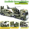 thumbnail image 4 of JoyStone 3 in 1 Green Military Big Truck Toys, Military Transport Truck Toy with Helicoper and Tank, Gift for 3+ Kids, 4 of 9