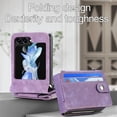 thumbnail image 6 of Dteck for Galaxy Z Flip 6 Wallet Case with Card Holder 2 in 1 Detachable Zipper Wallet, Slim Fit Retro PU Leather Protective Flip Phone Cover for Samsung Galaxy Z Flip 6 5G 2024, Purple, 6 of 8