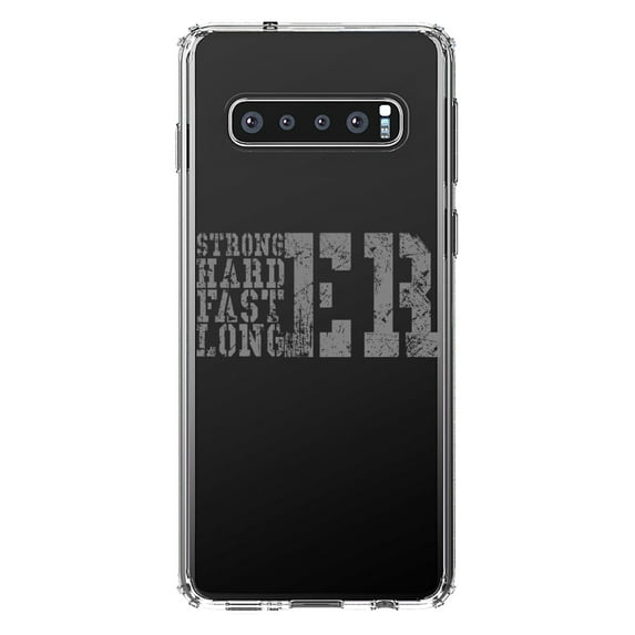DistinctInk Clear Shockproof Hybrid Case for Samsung Galaxy S10 (6.1" Screen) - TPU Bumper Acrylic Back Tempered Glass Screen Protector - Stronger Harder Faster Longer