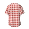 thumbnail image 6 of Lsque Checkered Christmas With Snowflakes print Men's Cuban Collar Short Sleeve Shirt Summer Beachwear Casual Button Down Fashionable Vacation Leisure Shirt-Small, 6 of 7