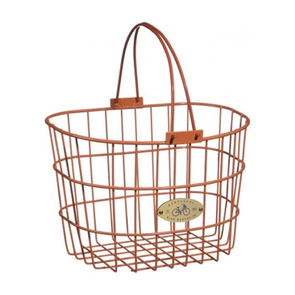 Nantucket Bicycle Basket Co. Surfside Adult Wire D-Shape Basket, Orange