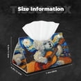 thumbnail image 5 of Fuzoiu Dog Guitar Starry Night Print Tissue Box Cover, PU Leather Tissue Holder,Decorative Facial Paper Organizer for Bathroom Living Room Bedroom Countertop Office Desk Car Home, 5 of 7