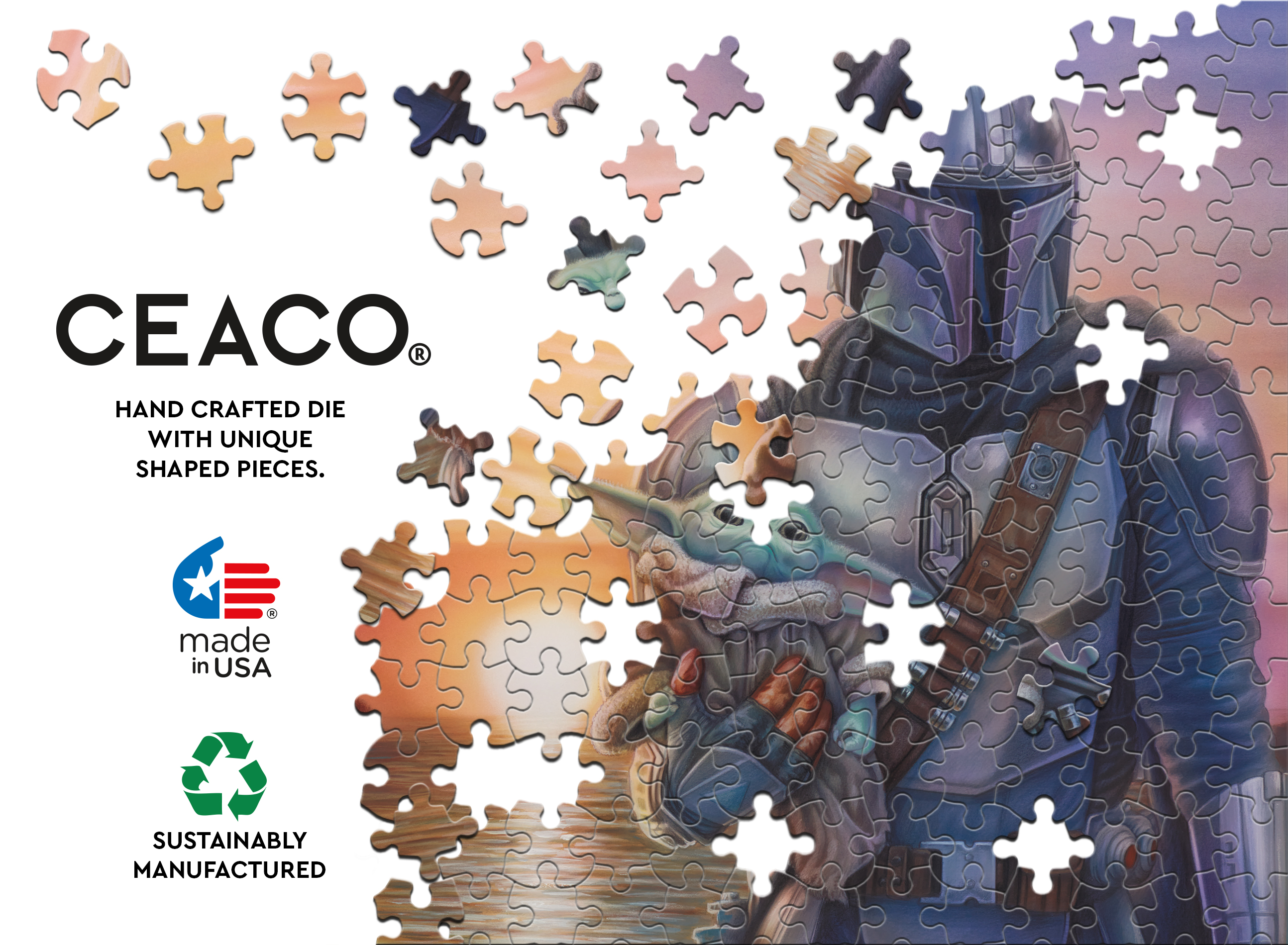 Ceaco - Thomas Kinkade - Mandalorian - A Force Within - 500 Piece Jigsaw Pu : Ceaco - Thomas Kinkade - Mandalorian Collection - The