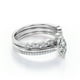 thumbnail image 3 of Juego de Pavé JeenMata de 2 Puntas Corte Marquesa 1,25 Ct Filigrana Milgrain Art Deco Anillo de Compromiso Solitario Trío de Anillos Nupciales Baño de Oro Blanco 18 K sobre Plata, 3 of 6