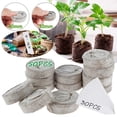 thumbnail image 1 of Muyoka 50 Uds. De fibra de coco comprimida para macetas, suelo de fibra orgánica en expansión, Kit de inicio de semillas para interiores con 30 etiquetas para plantas Muyoka Hogar, 1 of 7
