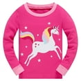 thumbnail image 2 of Baby Girls Unicorn Pajamas 2 Piece Set 100% Cotton Rainbow Sleepwear Size 7T, 2 of 7