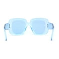 thumbnail image 3 of Womens Oversized Thick Plastic Mod Minimal Fashion Rectangle Sunglasses All Blue, 3 of 4
