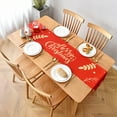 thumbnail image 2 of ZPAQI Merry Christmas Rectangle Table Runner Letters Red Green Tablecloth Party Decor, 2 of 21